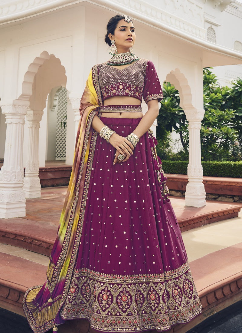 Magenta Viscose Circular Lehenga Choli-2