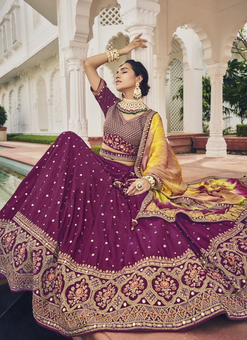 Magenta Viscose Circular Lehenga Choli-2