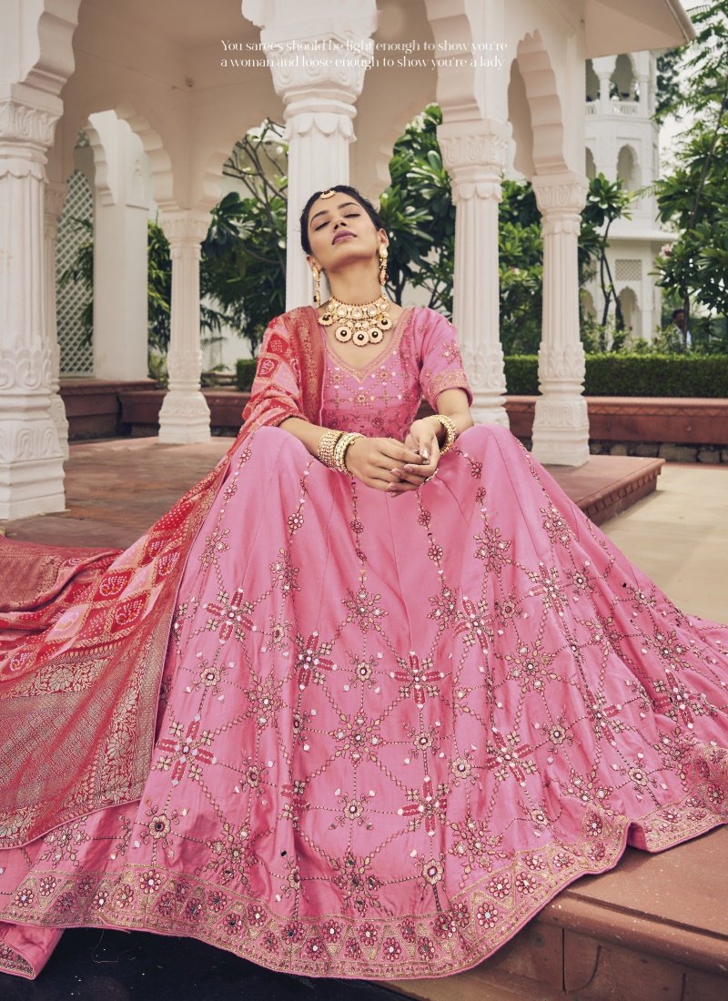 Pink Viscose Circular Lehenga Choli-2