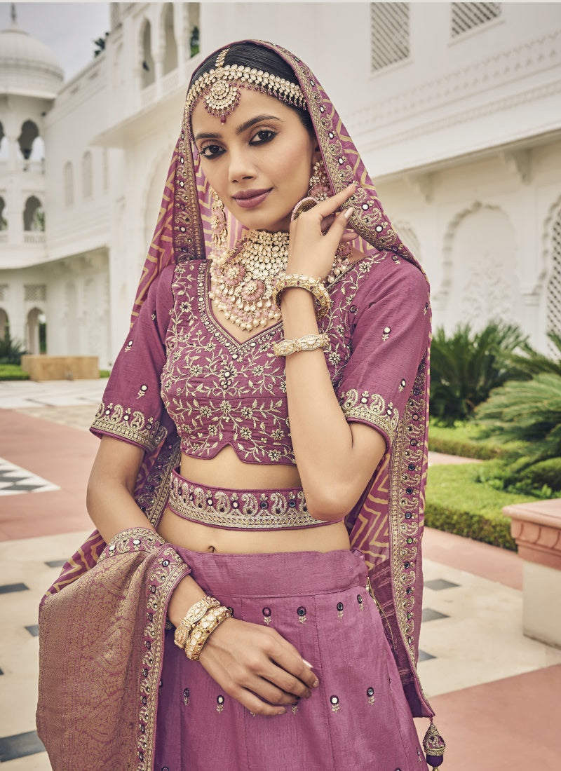 Pink Viscose Circular Lehenga Choli-2