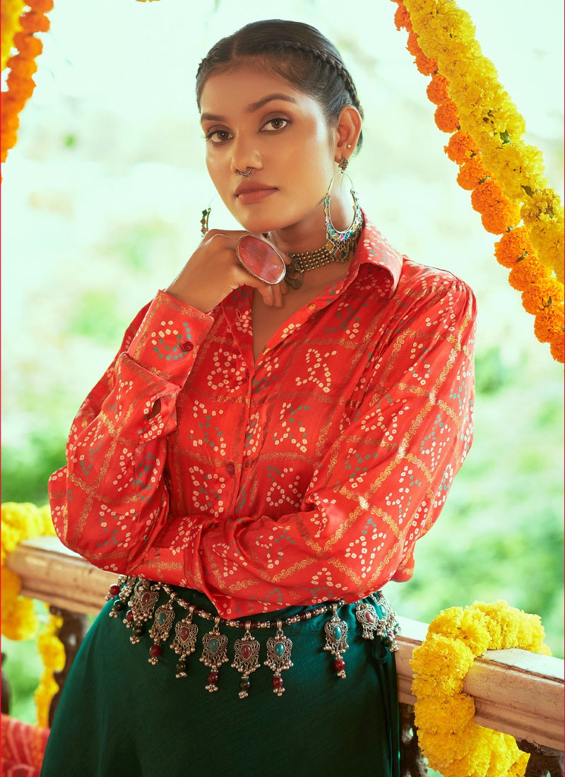 Red Cotton Navratri Chaniya Choli-2