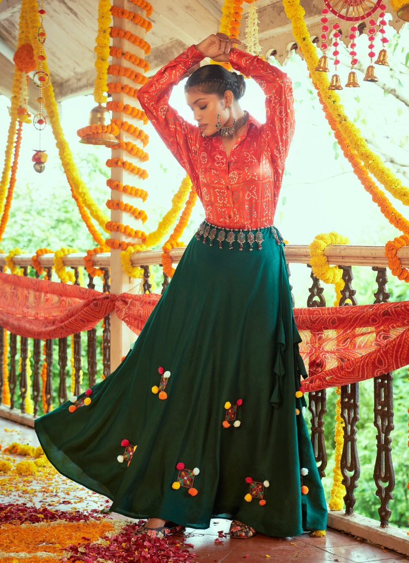 Red Cotton Navratri Chaniya Choli-2