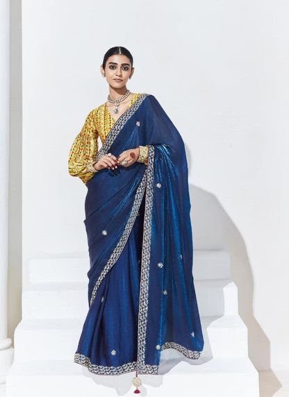 Blue Silk Party Wear Saree