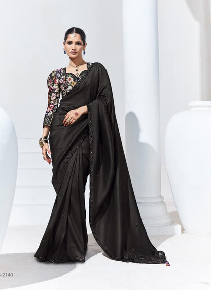 Black Silk Party Wear Saree