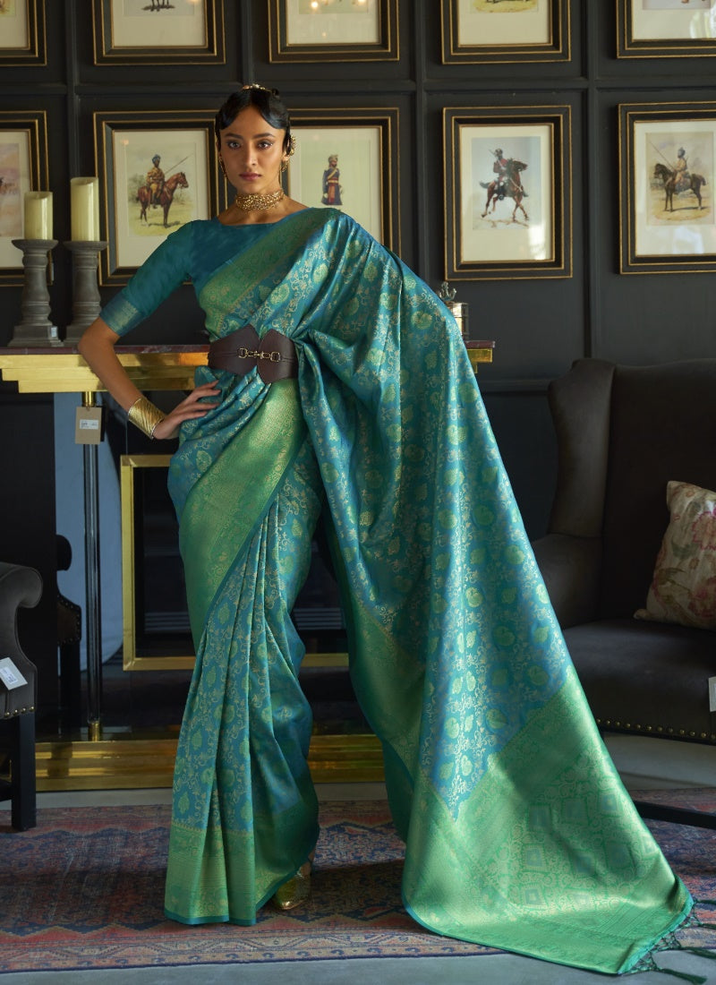 Green Silk Handloom Weave Saree