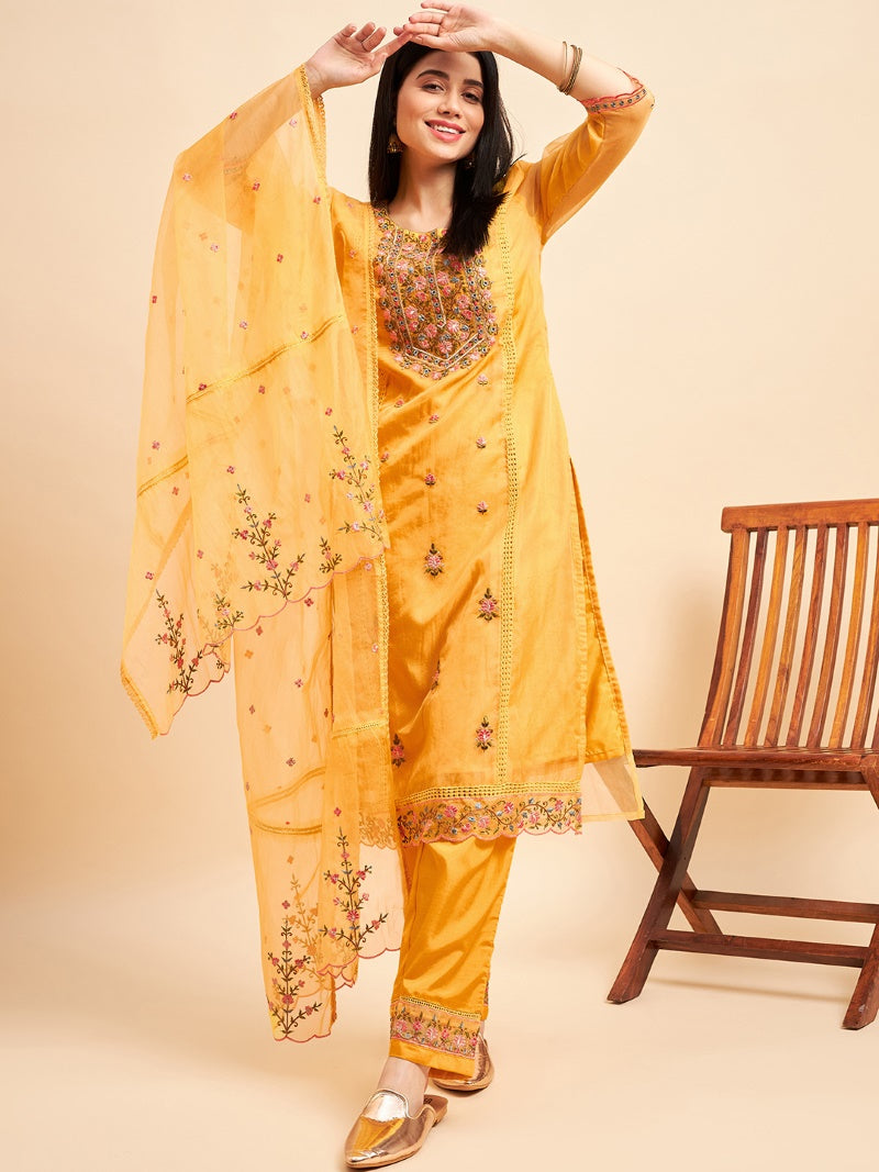 Yellow Oranga Embroidered Salwar Suit