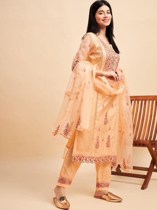 Peach Oranga Embroidered Salwar Suit