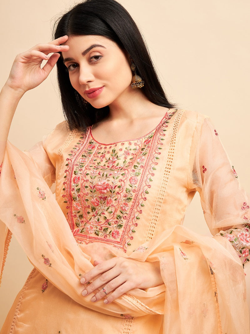 Peach Oranga Embroidered Salwar Suit-2