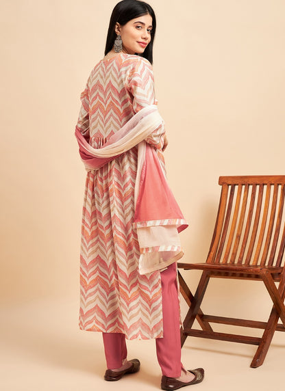 Pink Chinon Silk Kurta Set-2