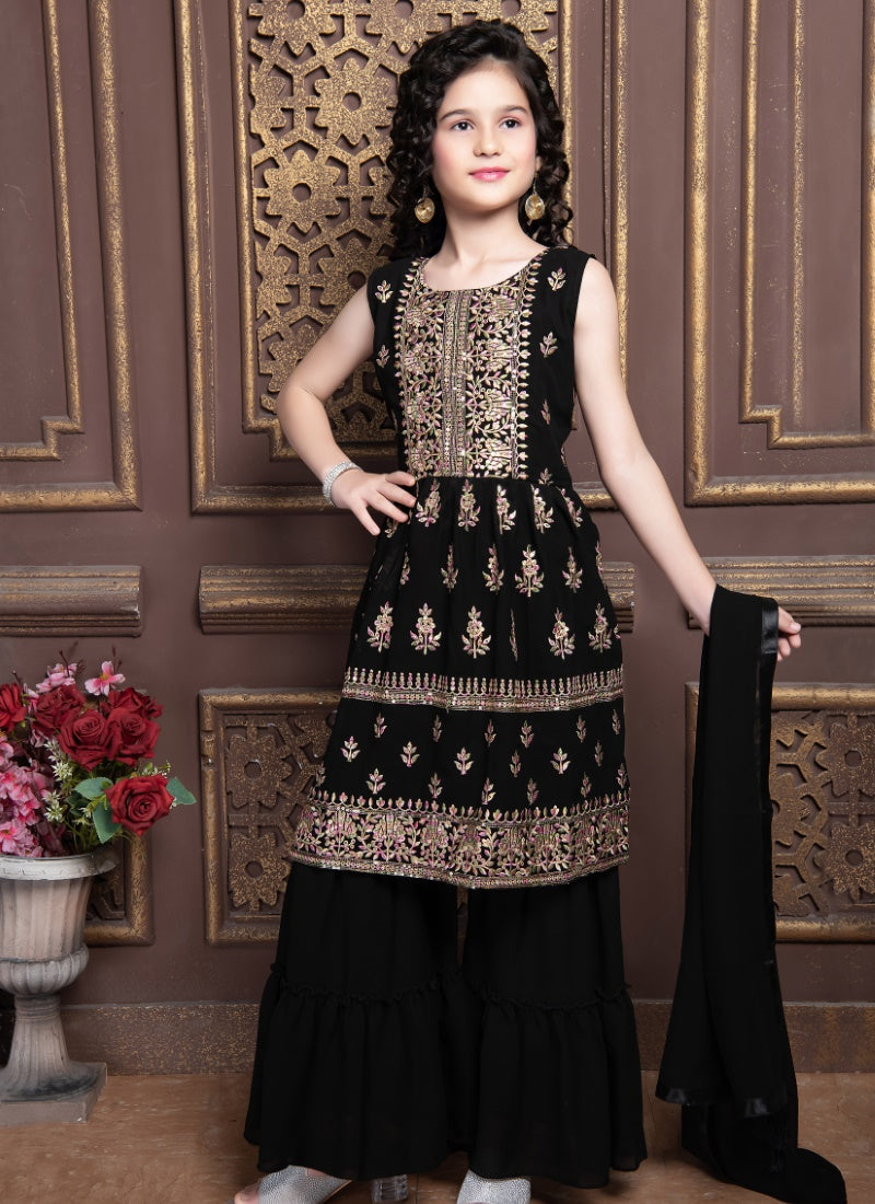 Black Georgette Sharara Suit