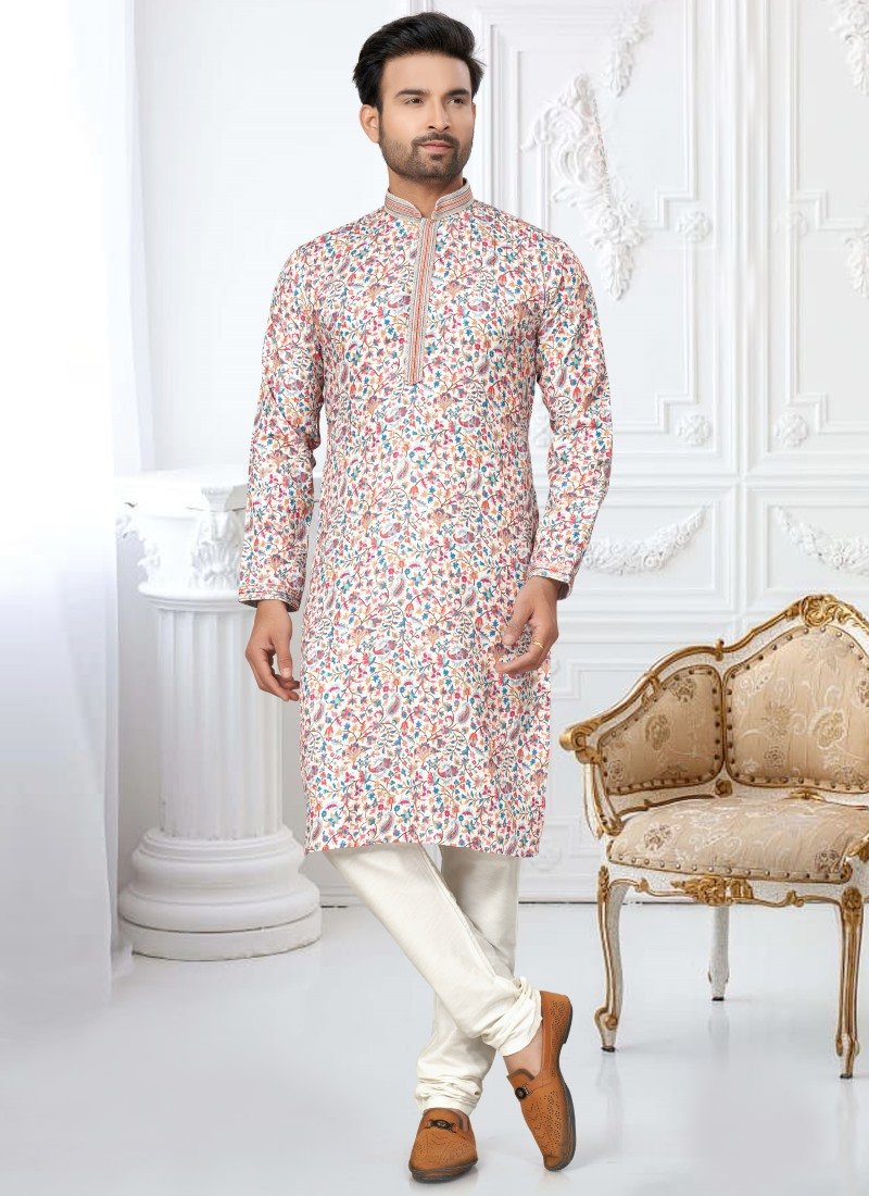 Multi Color Cotton Digital Print Kurta Pajama-2