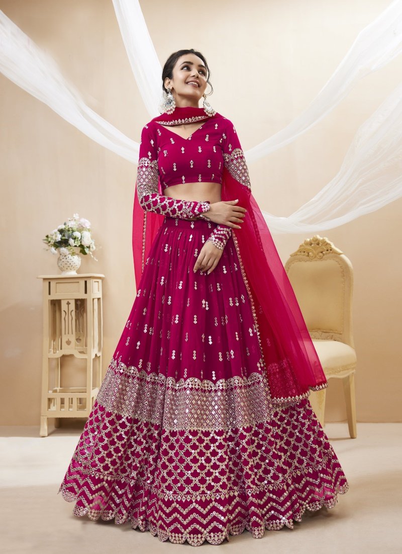 Girls Magenta & Golden Lehenga Choli, Occasion : Party Wear, Festive Wear,  Size : 24.0, 16-24 at Rs 650 / Piece in Alappuzha