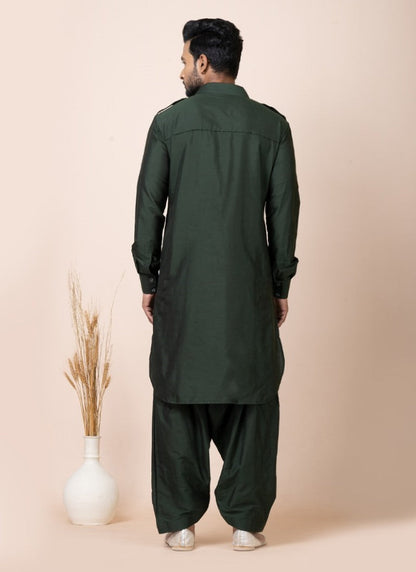 Green Men's Pathani Kurta