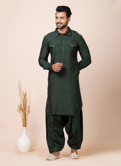 Green Men's Pathani Kurta