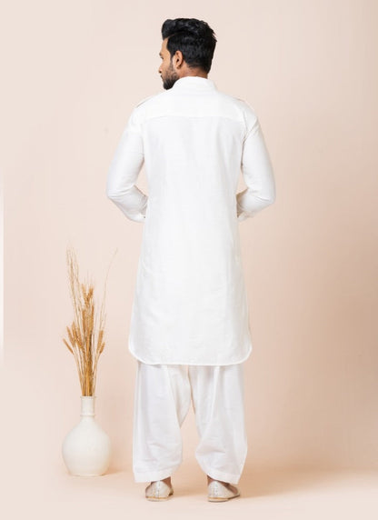 White Men's Pathani Kurta