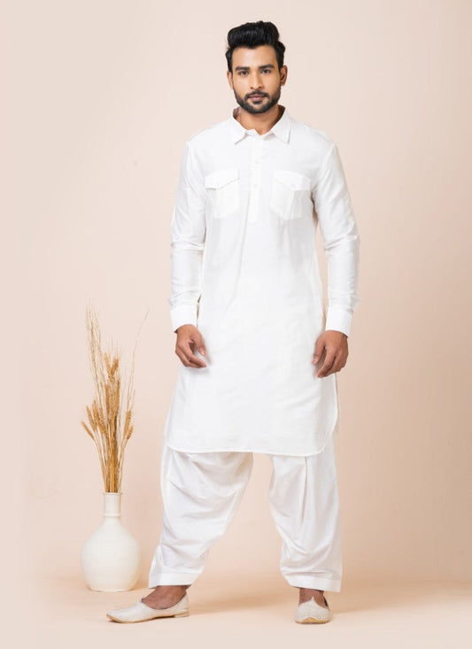 White Men's Pathani Kurta