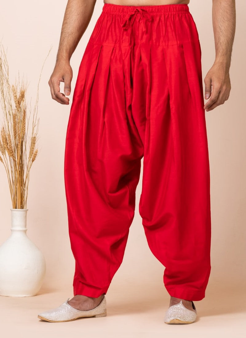 Red Men's Pathani Kurta