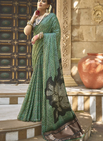 Green Silk Heavy Work Saree