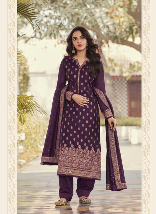 Purple Pant Style Salwar Suit