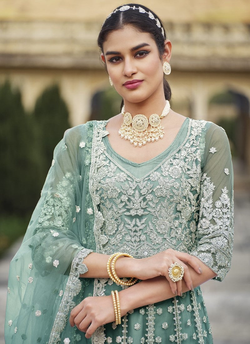 Blue Indian Pakistani Party Palazzo Suit In Georgette SFZ133169 – Siya  Fashions