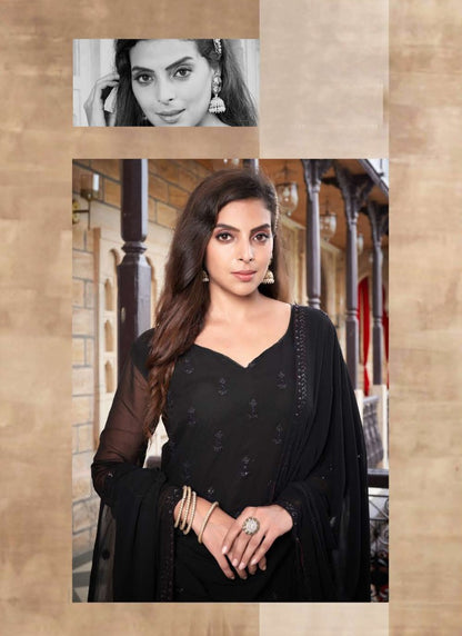 Black Embroidared Palazzo Suit-2