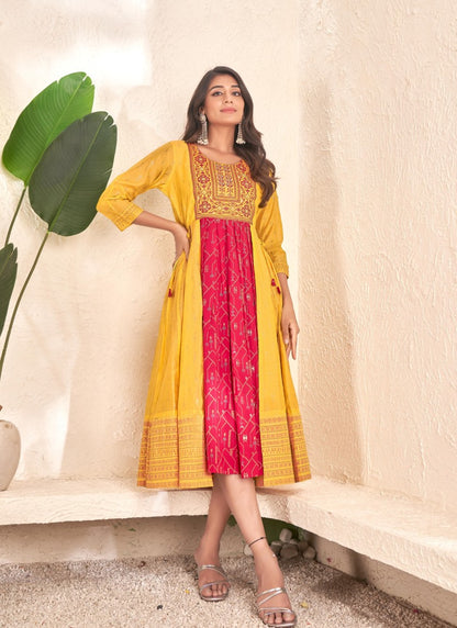 Yellow Cotton Kurti