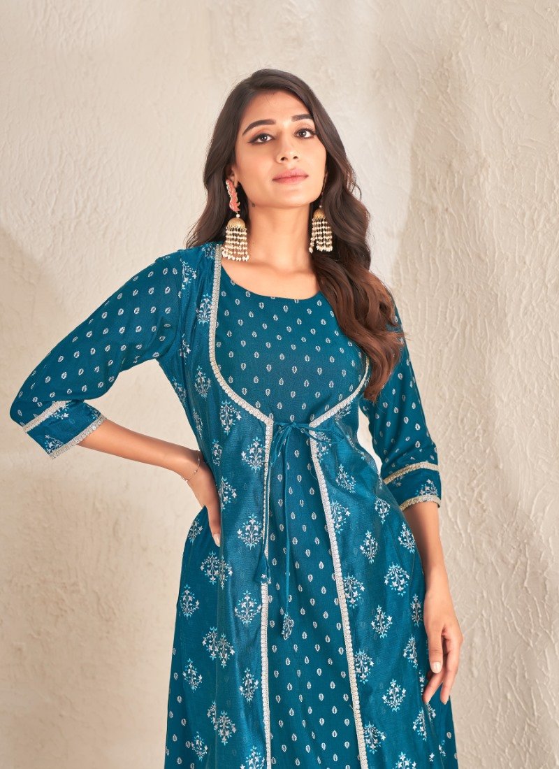 Blue Cotton Kurti-2