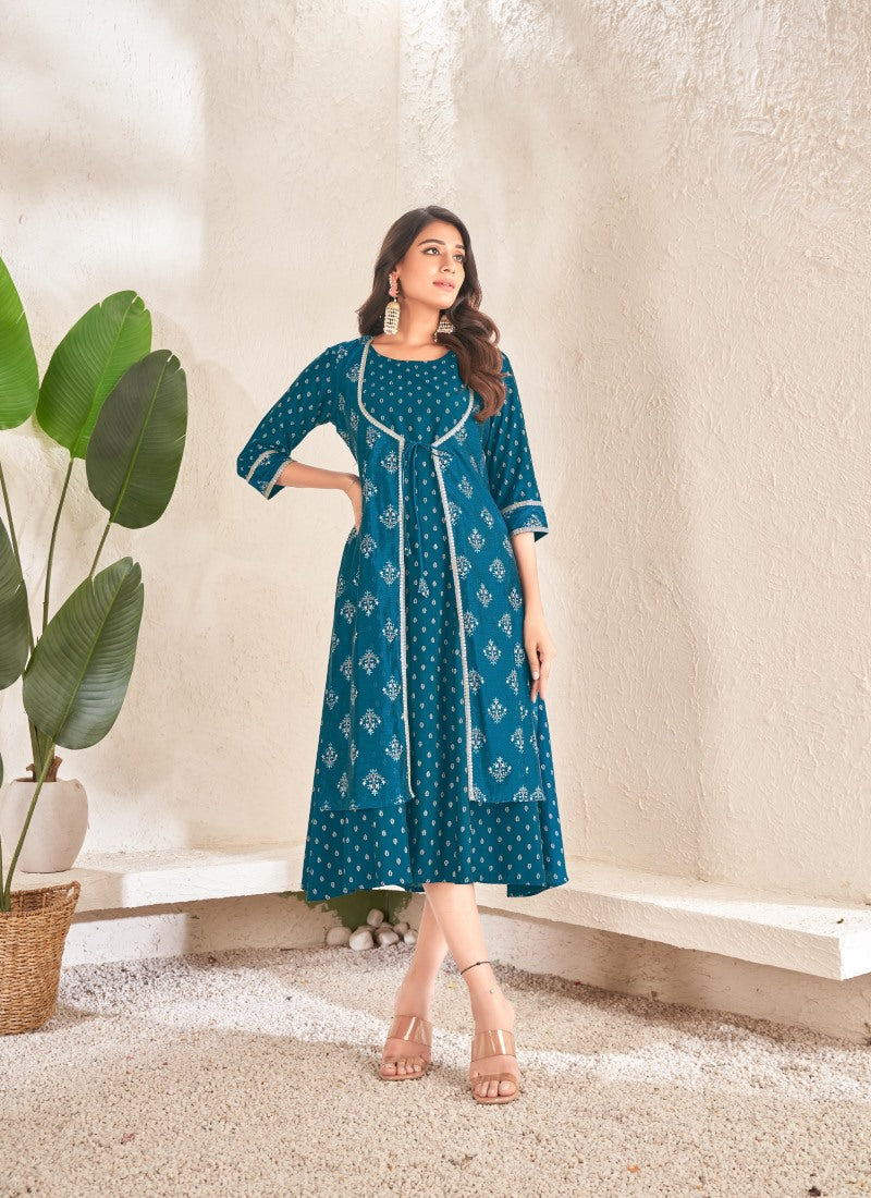 Blue Cotton Kurti