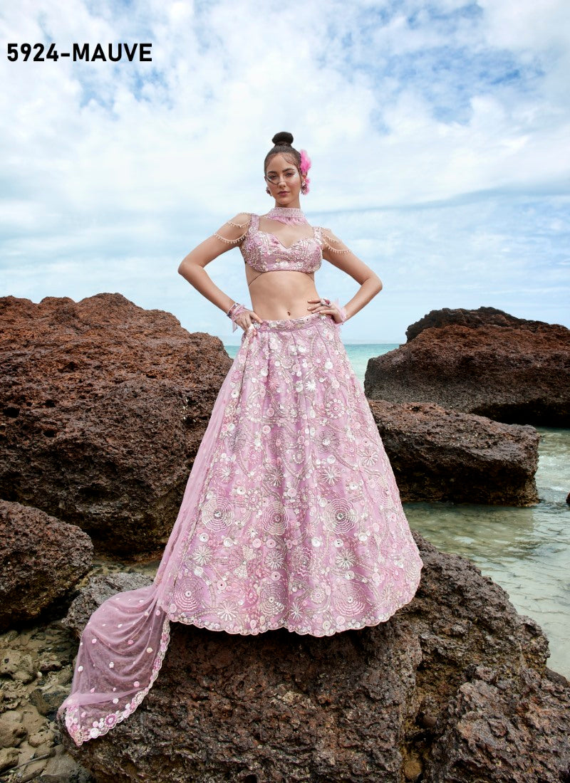 Pink Wedding Designer Lehenga Choli With Heavy Embroidery Work-2