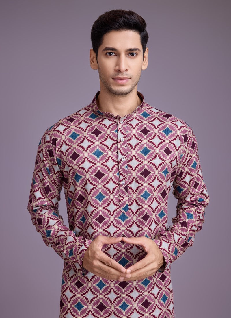 Pink Navratri Kurta Pajama