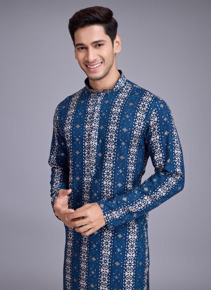 Blue Navratri Kurta Pajama