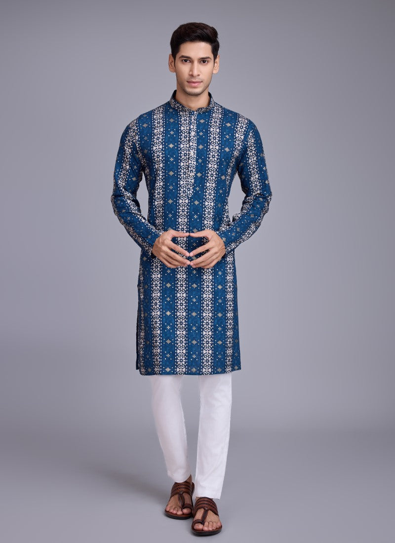 Blue Navratri Kurta Pajama