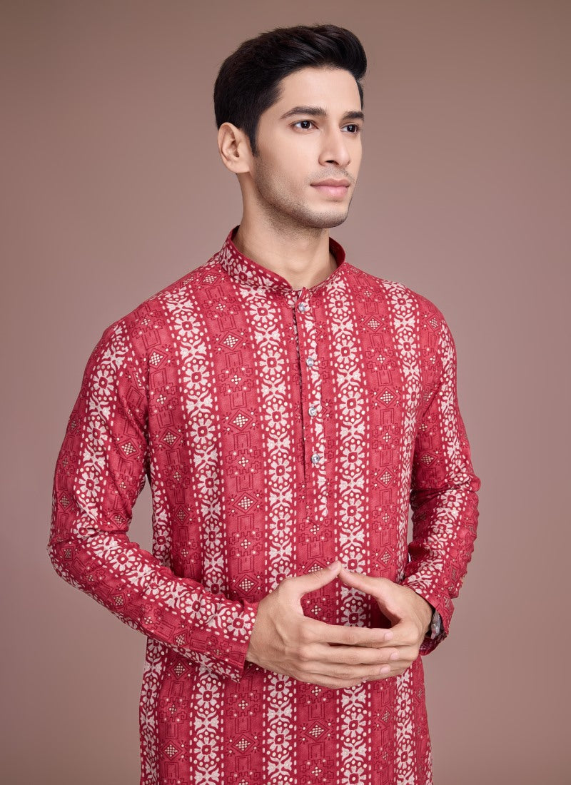 Maroon Navratri Kurta Pajama