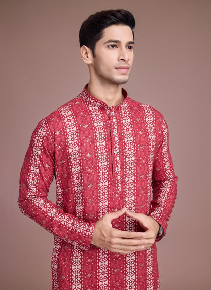 Maroon Navratri Kurta Pajama