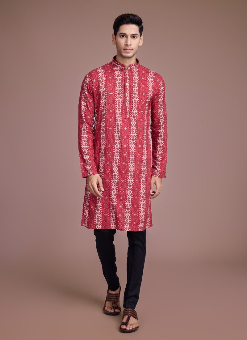 Maroon Navratri Kurta Pajama