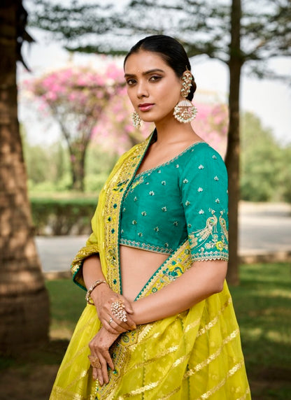 Yellow Georgette Lehenga Choli With Embroidery and Sequins Work