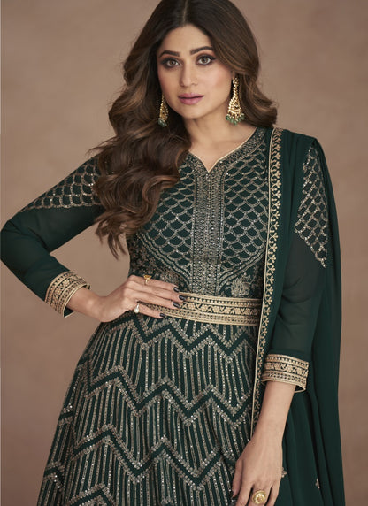 Green Georgette Anarkali Suit-2