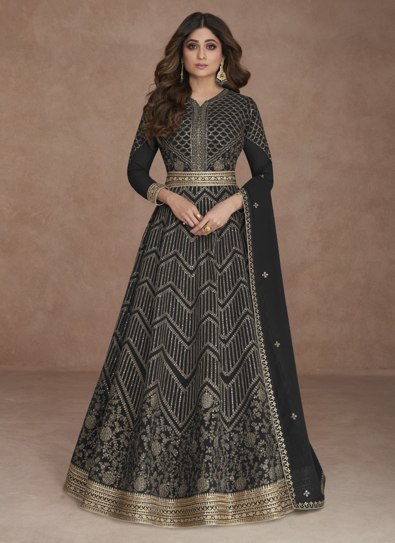 Black Georgette Anarkali Suit