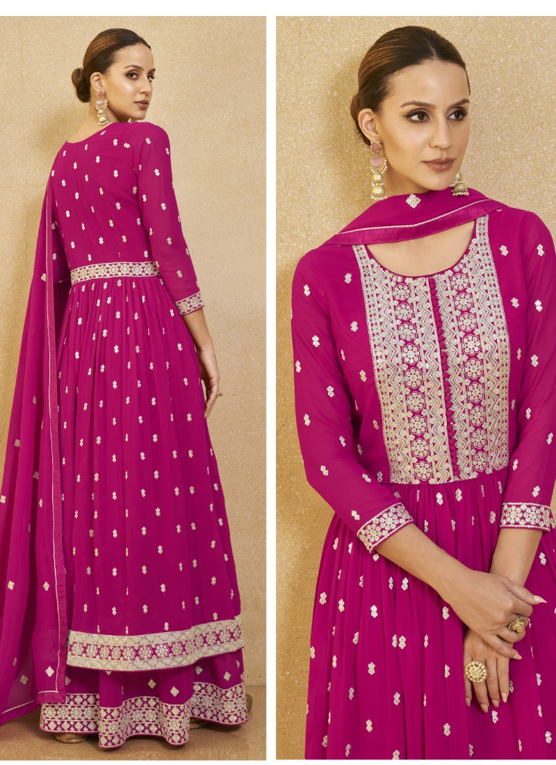 Magenta Georgette Anarkali Suit-2