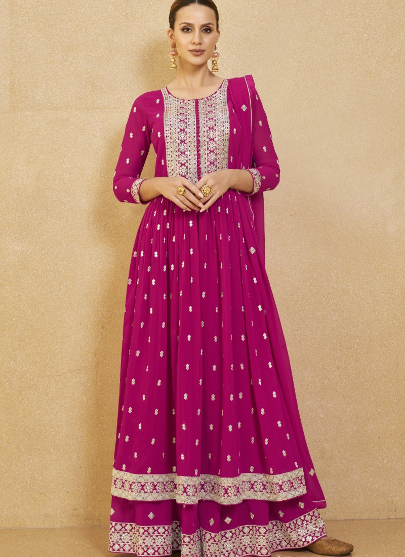 Magenta Georgette Anarkali Suit