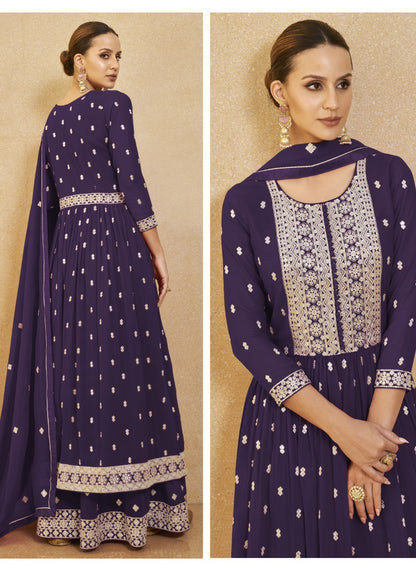 Purple Georgette Anarkali Suit-2