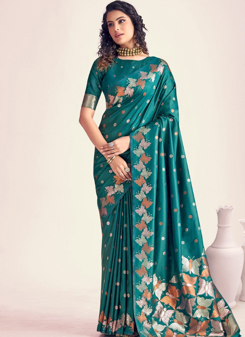 Green Banarasi Silk Saree