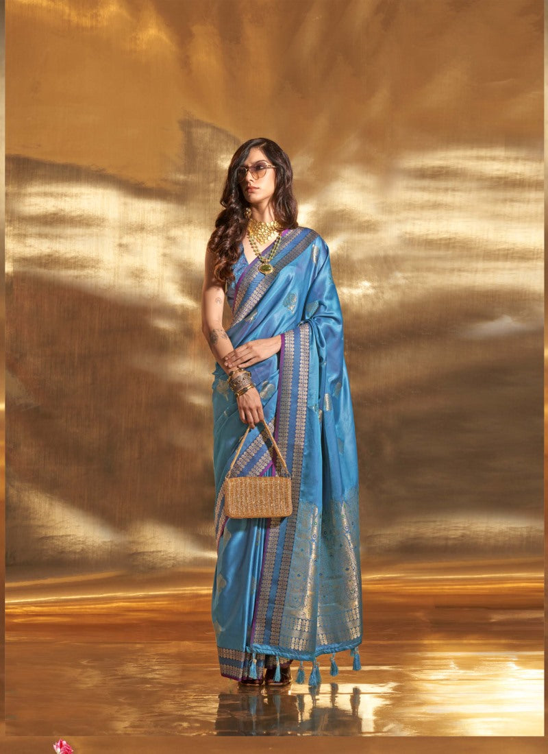 Blue Banarasi Silk Saree