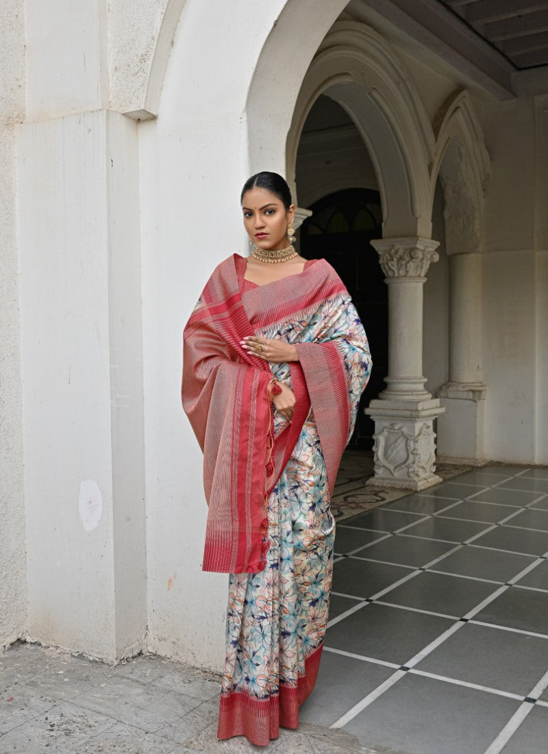 Blue Banarasi Silk Saree