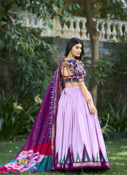 Pink Silk Digital Print Lehenga Choli-2