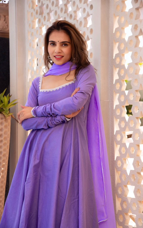 Purple Georgette Anarkali Suit-2