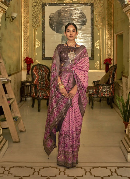 Pink Silk Patola Saree