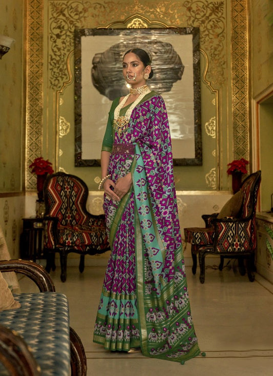 Purple Silk Patola Saree