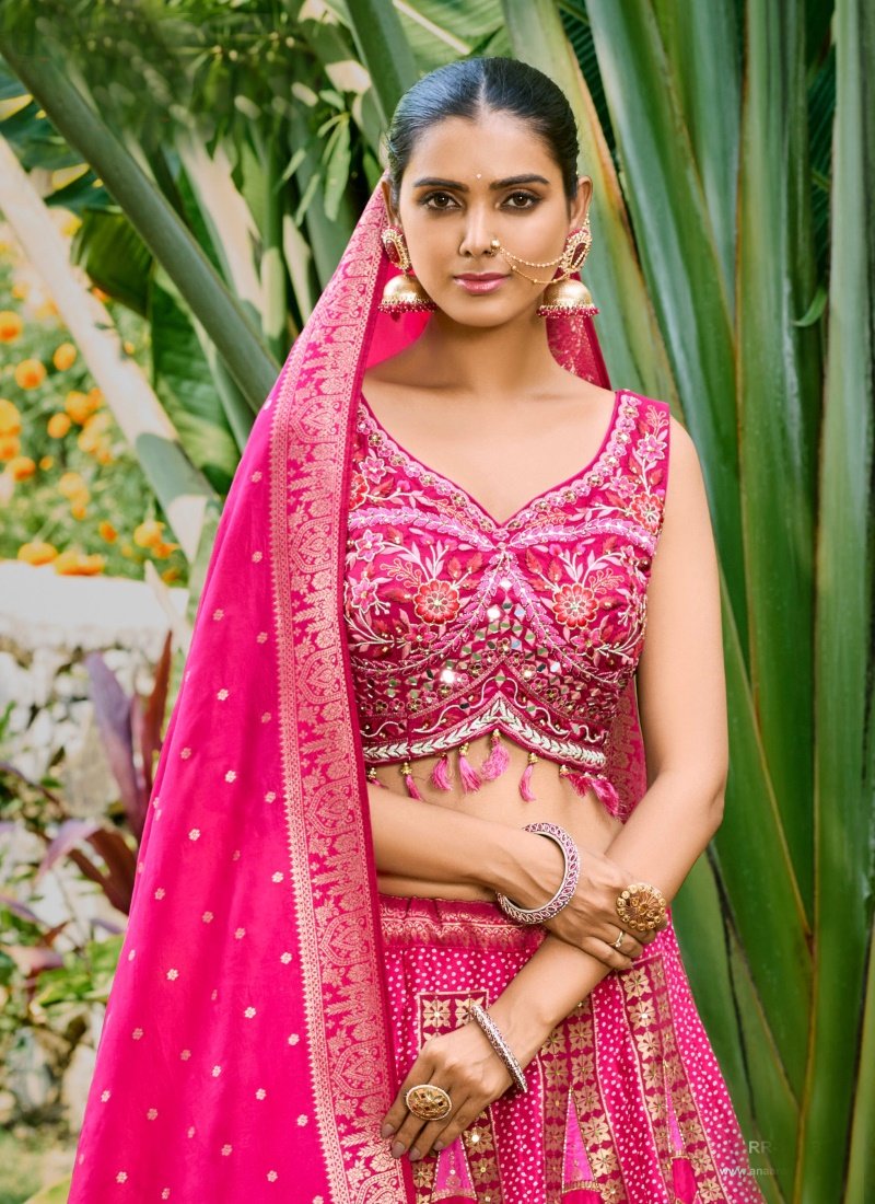 Pink Wedding Lehenga Choli With Embroidered Work-2