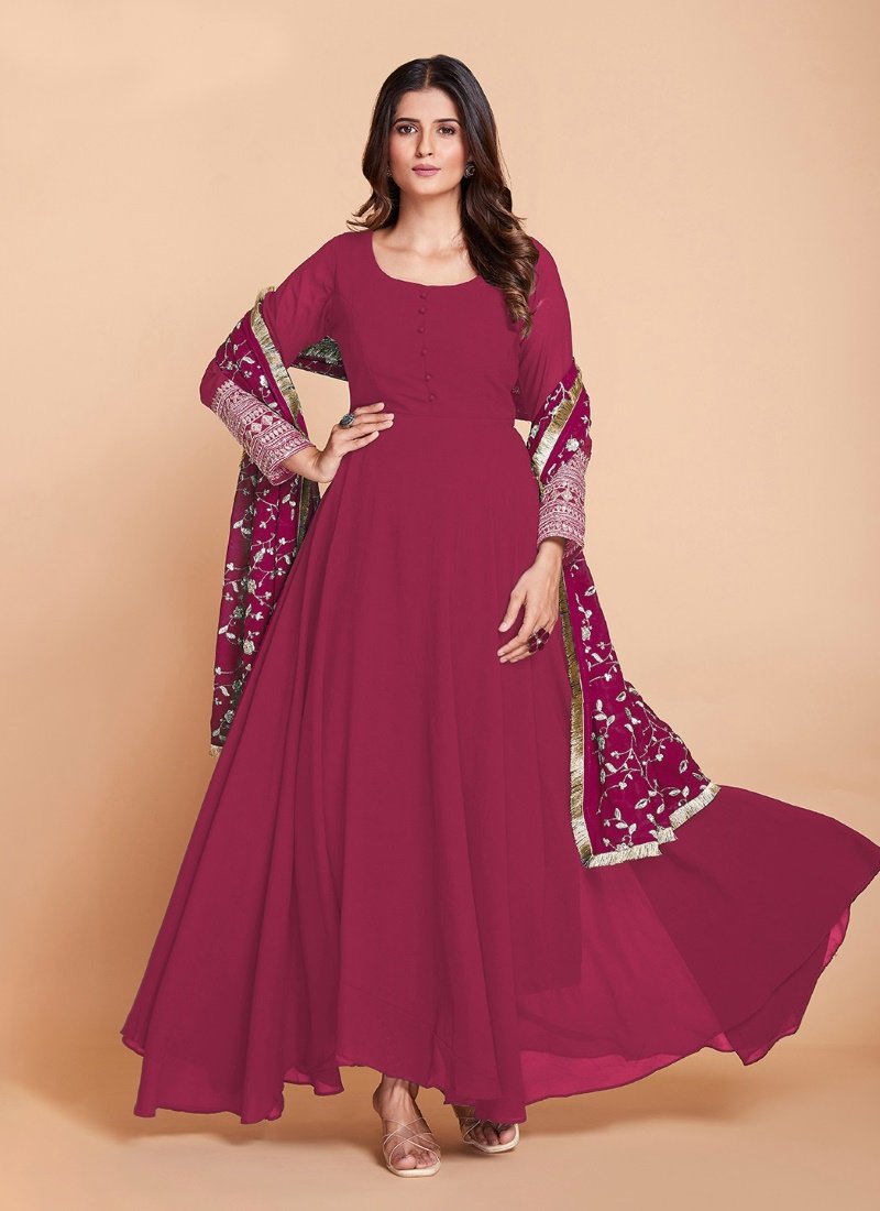 Maroon Georgette Anarkali Suit-2